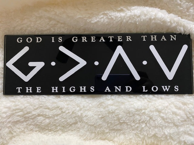 God is Greater Glass Plaque