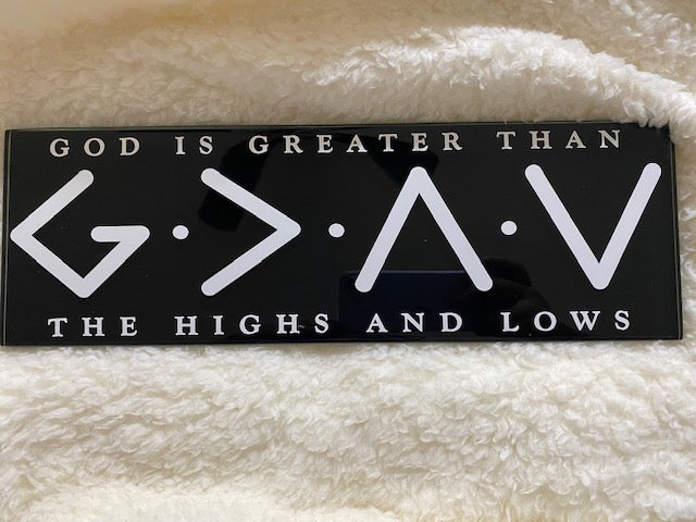 God is Greater Glass Plaque